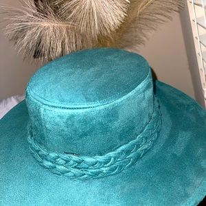Western Teal Hat with Braided Band